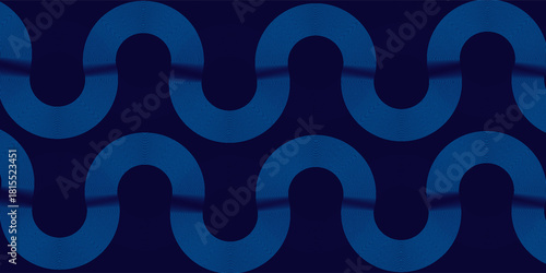 Modern dark blue abstract horizontal banner background with glowing geometric lines.Suitable for covers, brochures, presentations, flyers. vector.