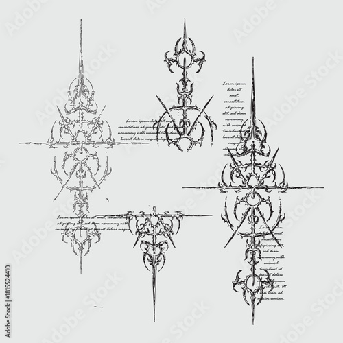 Gothic Cyber Sigils – Tribal Futuristic Neo-Occult Linework