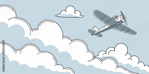 airplane in the clouds