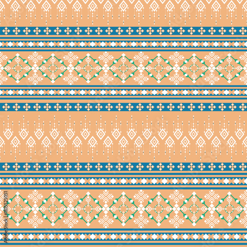 Ethnic Geometric Striped Textile Design