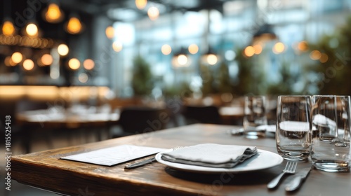 Restaurant table setting interior design