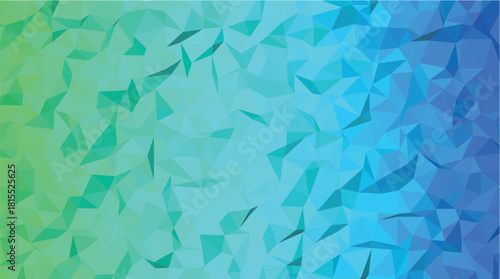 Abstract Aqua Green Blue Gradient Low-Poly Geometric Background
