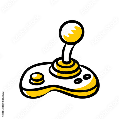 Abstract yellow joystick on a black background