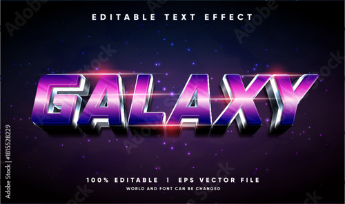 galaxy 3d vector text effect with modern style