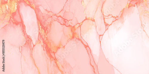soft blush pink and gold glitter marbled texture abstract background luxury alcohol ink fluid art with stunning sparkling gold glitter lines and veins.
