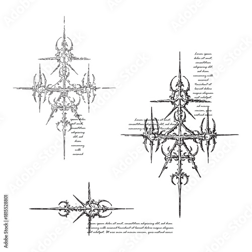 Tattoo Core Neo Sigils – Cyber Gothic Tribal Line Symbols