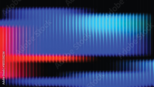 Abstract Neon Blue Glass Flow on Black with Transparent Gradient