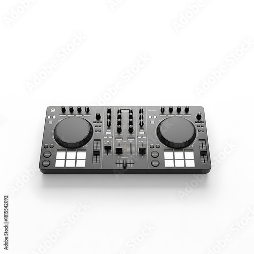 Modern professional dj controller with dual jog wheels, faders, and comprehensive mixing controls for electronic music production and live performance equipment for disc jockey.