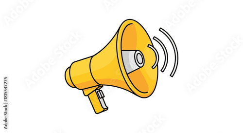 Illustration of a Vintage Style Megaphone for Announcements and Public Speaking