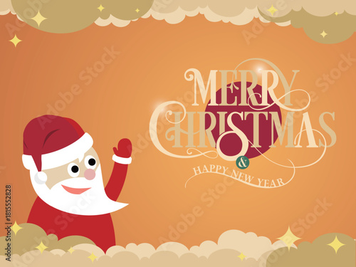 Daily A048 Cheerful Santa Christmas Greeting for everyone vector graphic EPS 10
