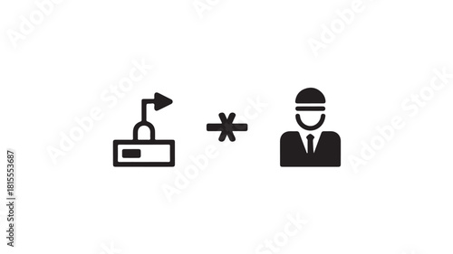 Set of minimalist industrial automation icons simple flat vector design element for web and mobile apps isolated on white background