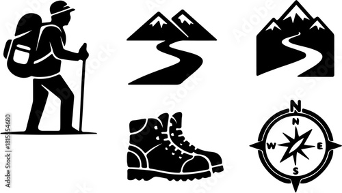 Essential Hiking Icon Set