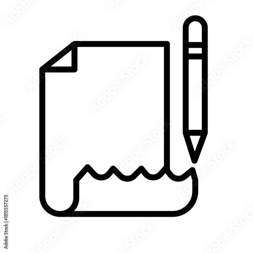 Edit Document with Pencil Line Icon: Correction