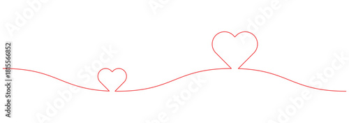 Heart in one line art style. Drawing of a love symbol with editable black stroke on a white background. Vector illustration. Heart continuous one line drawing, Symbol of love one black thin line eps10