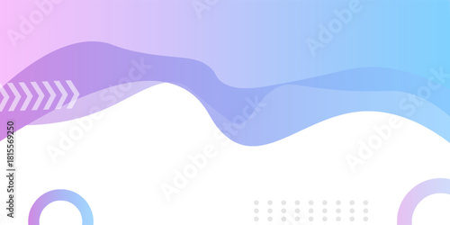 Banner bakground blue and purple gradations waves line shape.colorful