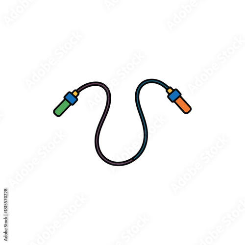 Colorful Jump Rope Illustration for Fitness and Exercise Concepts