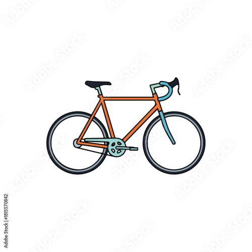 Minimalist Orange Bicycle Illustration for Sports, Recreation, and Design