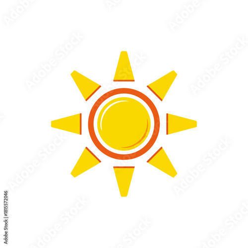 Sunny Yellow Sun Logo Design on White Background