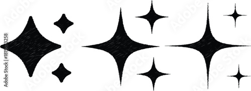 set of Sparkle star icon set simple star burst symbol vector