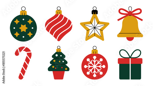 Festive Ornament Collection: A delightful assortment of festive ornaments captures the essence of holiday cheer, with each design a unique expression of seasonal joy.