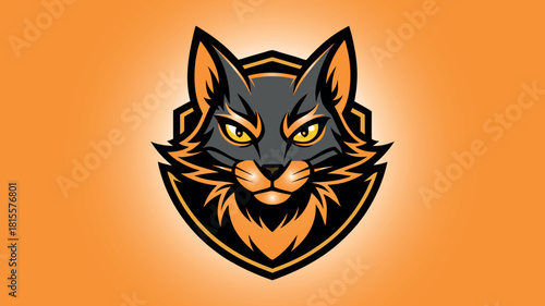 Fierce wolf mascot logo with sharp eyes and orange accents
