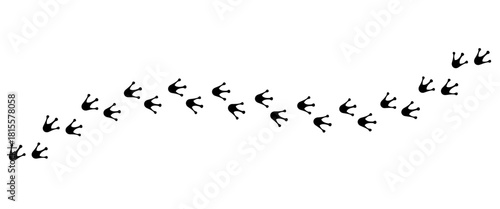 Set of minimalist animal footprint icons with transparent background, depicting tracking paths, nature trails, and wildlife signs, suitable for outdoor maps, vector illustration