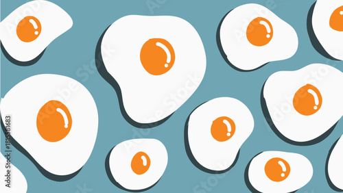 Trendy Fried Egg Pattern with Shadow Effect