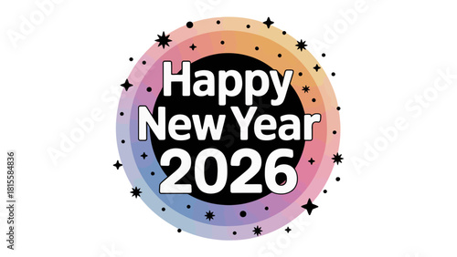 New Year Celebration: A cheerful and colorful design element celebrating the upcoming New Year, radiating positivity, and joy