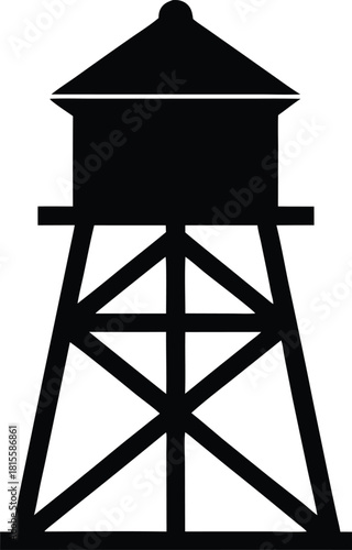 Watchtower Icon | Guard Tower Silhouette | Security Lookout Symbol