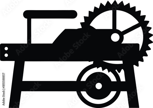 Table Saw Silhouette – Woodworking Machine Vector Icon