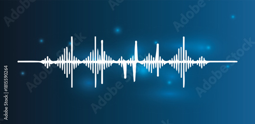Abstract sound wave background for voice assistant, audio message or podcast recording