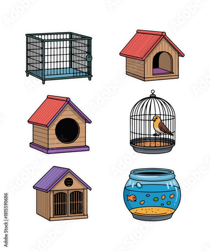 Sad cartoon cats collection crying tears isolated stickers