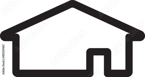 Home icon and house symbol on black background representing real estate and property concepts