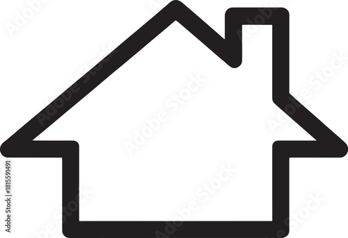 Real estate home icon on a black background representing property and housing concepts