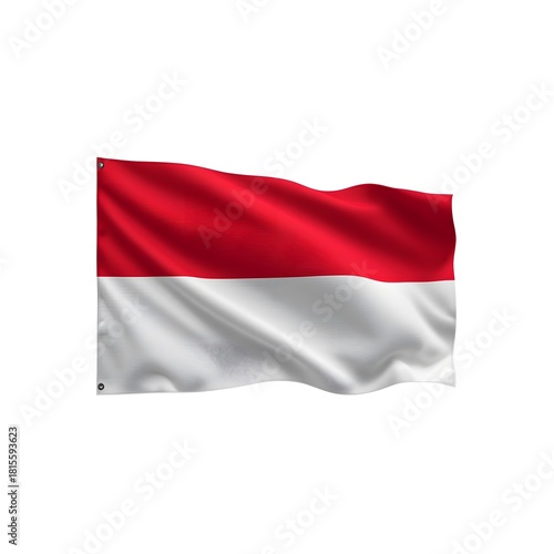 Waving indonesian flag against a white background Free Download Waving indonesian flag against a white background - GFXLoad
