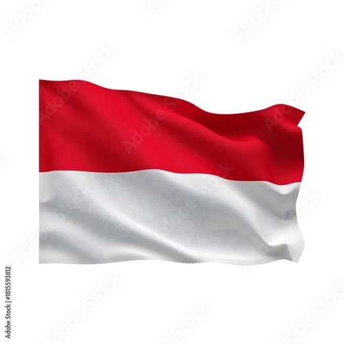 Free Download Waving indonesian flag with detailed texture and ripples - GFXLoad