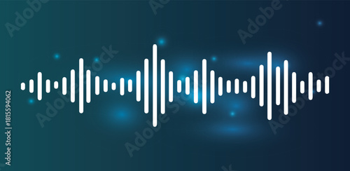 Sound wave audio equalizer background digital pulse vertical lines for media player concept