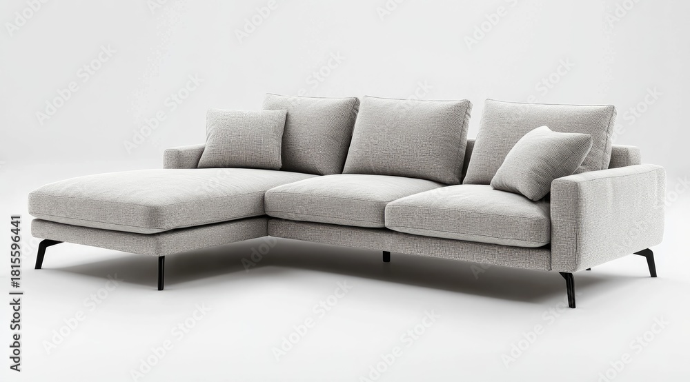 Fototapeta premium Light gray sectional couch