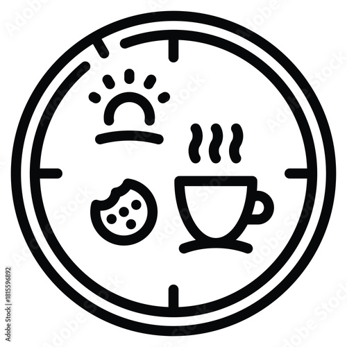 Elevenses Break Icon Line Vector Illustration