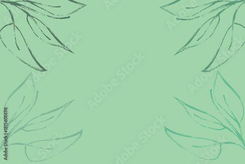 Muted abstract botanical vector — soothing soft green leaf wallpaper (for decorative digital use only)