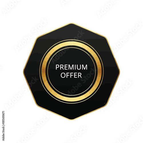 Luxury black gold premium offer badge for vip customer marketing