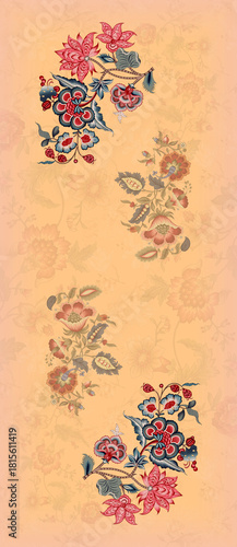 DUPATTA DESIGN WITH FLOWER CONCEPT DESIGN