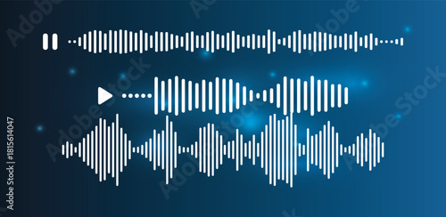 audio wave vector design voice sound wave with light blue background digital equalizer concept