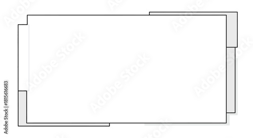 Elegant minimalistic overlapping rectangle borders forming a sleek and versatile graphic motif, perfect for enhancing visual content with a modern and refined aesthetic