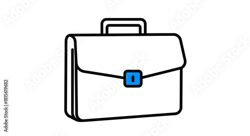 Modern vector icon illustration of a professional business briefcase, symbolizing corporate work, financial documents, and career aspirations within a corporate setting