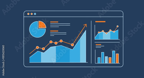 Dynamic Data Dashboard Visualizing Business Trends and Performance Metrics in an Interactive Interface