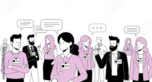 Networking Event Illustration Professionals Connecting and Communicating