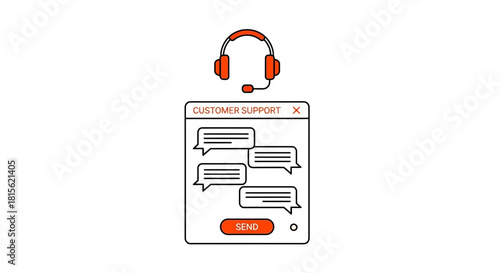 Customer Support Chat Icon Representing Online Assistance and Help Desk Services in Modern Design