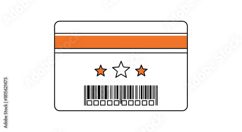 Loyalty rewards card with barcode and stars symbolizing points or benefits for customers