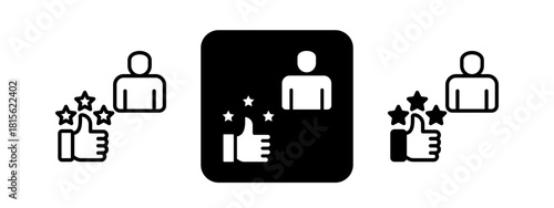 Good Feedback Solid color and black line drawing vector illustration set